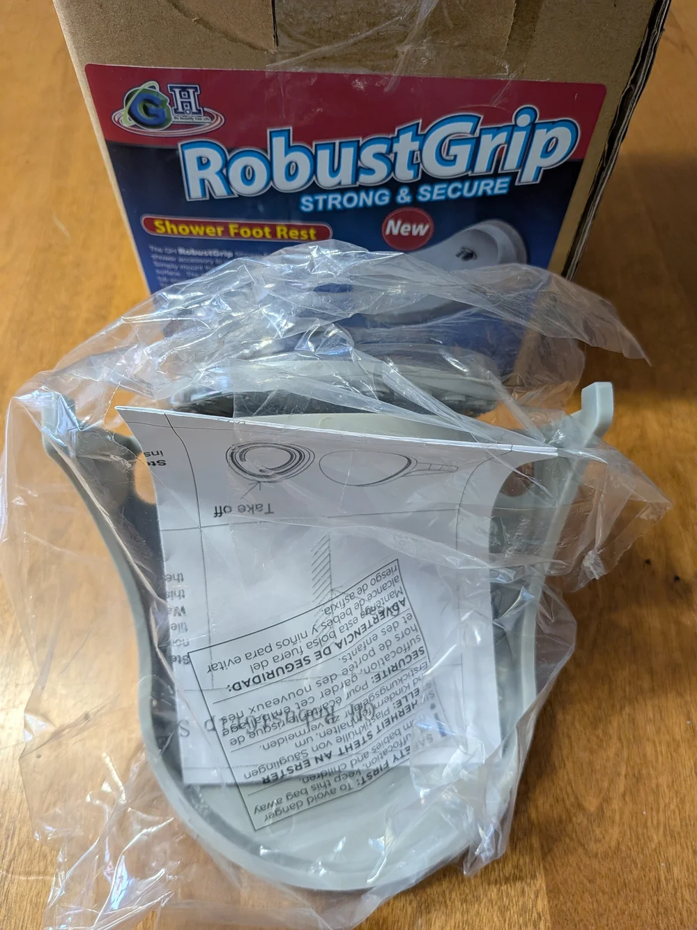 3/$14 GH RobustGrip Shower Foot Rest - White